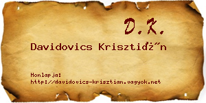 Davidovics Krisztián névjegykártya