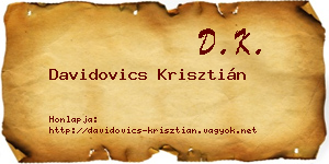 Davidovics Krisztián névjegykártya
