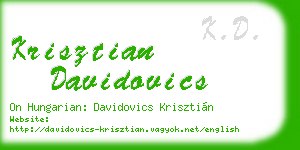 krisztian davidovics business card